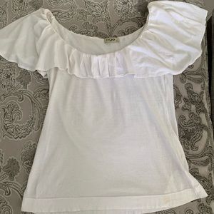 💜💜 Ogle White Organic Cotton  Flounce Top💜